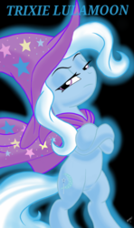 Size: 950x1600 | Tagged: safe, artist:theroyalprincesses, trixie, pony, g4, bipedal, black background, crossed arms, female, lidded eyes, looking at you, simple background, solo
