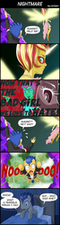 Size: 800x2984 | Tagged: safe, artist:uotapo, flash sentry, sunset shimmer, pony, equestria girls, g4, my little pony equestria girls: friendship games, abuse, bed, big no, comic, daydream shimmer, dialogue, dream, flashabuse, karma, nightmare, speech bubble