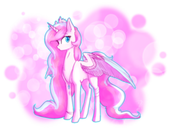 Size: 1022x778 | Tagged: safe, artist:alicjaspring, oc, oc only, oc:bubblegum, alicorn, pony, alicorn oc, necklace, solo