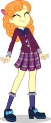 Size: 2500x6013 | Tagged: safe, artist:ambassad0r, orange sherbette, equestria girls, g4, my little pony equestria girls: friendship games, background human, cute, dancing, eyes closed, female, simple background, smiling, solo, transparent background, vector