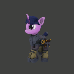 Size: 720x720 | Tagged: safe, artist:dreadmaster231, artist:hotkoin, artist:jokootle, twilight sparkle, g4, 3d, female, gif, non-animated gif, pony game, project:silence, solo, sybil