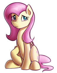 Size: 2500x3200 | Tagged: safe, artist:rubywave32, fluttershy, g4, female, folded wings, high res, looking at you, raised hoof, shy, simple background, sitting, solo, transparent background