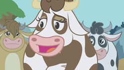 Size: 1280x720 | Tagged: safe, screencap, bessie, daisy jo, cow, applebuck season, g4, cattle, female