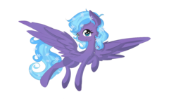 Size: 1280x720 | Tagged: safe, artist:xsidera, oc, oc only, oc:feather frost, pegasus, pony, raised hoof, simple background, snow, snowflake, solo, spread wings, transparent background