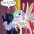 Size: 2000x2000 | Tagged: safe, artist:professor-ponyarity, princess celestia, princess luna, alicorn, pony, g4, alicorns, high res, implied dragon, meeting, princess, royal meeting, sisters, throne, throne room, tumblr comic