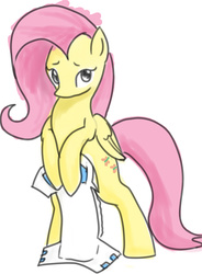 Size: 905x1229 | Tagged: artist needed, safe, fluttershy, g4, diaper, diapershy, female, non-baby in diaper, roleplay in the comments, solo