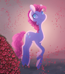 Size: 1752x2000 | Tagged: safe, artist:miss-cats, pinkie pie, g4, female, flower, rose, solo