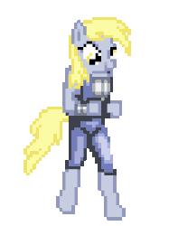 Size: 227x303 | Tagged: safe, artist:sergiobonifaciy, edit, derpy hooves, anthro, g4, animated, crossover, desktop ponies, double dragon, female, pixel art, simple background, solo, transparent background, what has science done