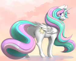 Size: 2500x2024 | Tagged: safe, artist:dimfann, princess celestia, alicorn, pony, g4, butt, dock, female, high res, plot, solo