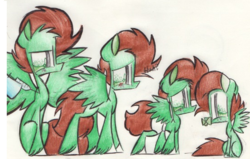 Size: 552x351 | Tagged: safe, artist:fizzbuzz3456, oc, oc only, oc:northern haste, pegasus, pony, age regression, commission, diaper, female, filly, foal, mare, offscreen character, pacifier, sitting, syringe