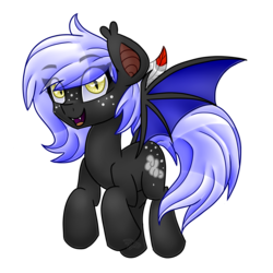 Size: 4512x4512 | Tagged: safe, artist:partypievt, oc, oc only, oc:cloudy night, bat pony, pony, absurd resolution, bat pony oc, feather, flying, freckles, simple background, solo, transparent background