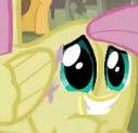 Size: 127x123 | Tagged: safe, edit, edited screencap, screencap, fluttershy, pegasus, pony, g4, butt, facebutt, female, grin, looking at you, mare, not salmon, plot, smiling, squee, wat, what has science done, why, wtf