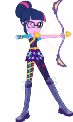 Size: 694x1152 | Tagged: safe, artist:sunsetshimmer333, sci-twi, twilight sparkle, equestria girls, g4, archery, arrow, bow (weapon), bow and arrow, female, heart arrow, simple background, solo, transparent background, vector, weapon
