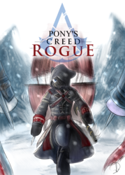 Size: 2500x3500 | Tagged: safe, artist:phuocthiencreation, oc, oc only, pony, assassin's creed, assassin's creed rogue, bipedal, high res, ponified, poster, shay cormac, shay patrick cormac, solo