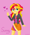 Size: 972x1131 | Tagged: dead source, safe, artist:a-r-i-a-1997, sunset shimmer, equestria girls, g4, cute, female, heart, looking at you, shimmerbetes, smiling, solo