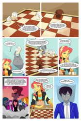 Size: 1200x1800 | Tagged: dead source, safe, artist:magneticskye, adagio dazzle, aria blaze, queen chrysalis, sonata dusk, sunset shimmer, oc, oc:knight light, equestria girls hearts and strings, equestria girls, g4, chess