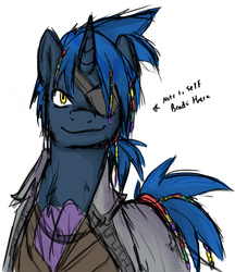 Size: 527x610 | Tagged: artist needed, source needed, safe, oc, oc only, oc:high tide, pony, unicorn, clothes, pirate, solo