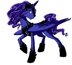 Size: 1874x1714 | Tagged: safe, artist:inverseskies, princess luna, g4, concave belly, male, prince artemis, rule 63, slender, solo, stallion, thin