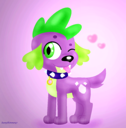 Size: 850x863 | Tagged: safe, artist:a-r-i-a-1997, spike, dog, equestria girls, g4, heart, looking at you, male, solo, spike the dog