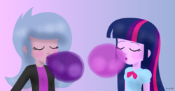 Size: 1024x532 | Tagged: safe, artist:a-r-i-a-1997, twilight sparkle, oc, equestria girls, g4, balloon