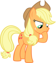 Size: 957x1077 | Tagged: safe, artist:paragonaj, applejack, g4, female, hoof in mouth, hoofjack, simple background, solo, transparent background