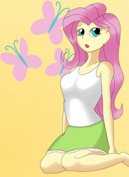 Size: 2392x3264 | Tagged: safe, artist:horsecat, fluttershy, equestria girls, g4, clothes, female, high res, skirt, solo, tank top