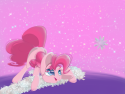 Size: 1600x1200 | Tagged: dead source, safe, artist:banoodle, pinkie pie, earth pony, pony, g4, constellation, face down ass up, female, mare, snow, snowfall, solo