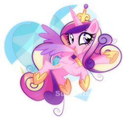 Size: 1234x1179 | Tagged: dead source, safe, artist:suzuii, princess cadance, g4, cute, cutedance, female, flying, solo