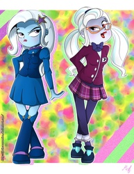 Size: 786x1016 | Tagged: safe, artist:princessvanina, sugarcoat, trixie, equestria girls, g4, my little pony equestria girls: friendship games, lipstick, trixicoat