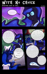 Size: 1500x2343 | Tagged: safe, artist:vavacung, nightmare moon, princess luna, comic:to love alicorn, g4, ..., comic, dialogue, eating, eyes closed, flan, food, gritted teeth, open mouth, pudding, speech bubble, wide eyes