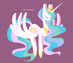 Size: 1200x1036 | Tagged: safe, artist:snow angel, princess celestia, g4, eyes closed, female, simple background, solo, spread wings