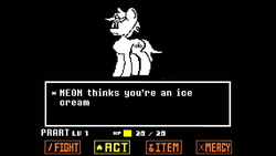 Size: 1280x720 | Tagged: source needed, useless source url, safe, oc, oc:neon flame, crossover, undertale