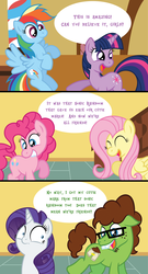 Size: 1275x2354 | Tagged: safe, artist:t-3000, fluttershy, pinkie pie, rainbow dash, rarity, twilight sparkle, oc, earth pony, pegasus, pony, unicorn, g4, the cutie mark chronicles, comic, implied wetting, poop, toilet humor, wat, wide eyes