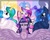 Size: 1280x1024 | Tagged: safe, artist:arta-the-pony, princess cadance, princess celestia, princess luna, twilight sparkle, alicorn, pony, g4, twilight's kingdom, alicorn tetrarchy, blushing, eyes closed, female, magic, mare, scene interpretation, twilight sparkle (alicorn)