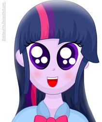 Size: 906x1076 | Tagged: safe, artist:iamoctopii, twilight sparkle, equestria girls, g4, cute, female, happy, looking at you, solo, twiabetes