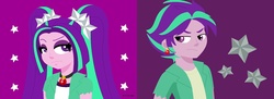 Size: 1664x607 | Tagged: safe, artist:a-r-i-a-1997, edit, aria blaze, equestria girls, g4, my little pony equestria girls: rainbow rocks, collage, duality, equestria guys, looking at each other, male, ouvertis grandioso, rule 63, self paradox, self ponidox, solo, unamused