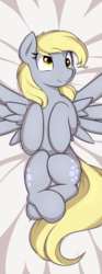 Size: 398x1067 | Tagged: safe, artist:theparagon, derpy hooves, pegasus, pony, g4, cute, female, mare, on back, solo