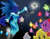 Size: 1900x1493 | Tagged: safe, artist:the-unicorn-lord, princess luna, alicorn, luma, anthro, g4, baby luma, blue dress, clothes, cosplay, costume, crossover, crown, jewelry, polari, princess rosalina, regalia, space, super mario bros., super mario galaxy