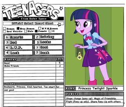 Size: 1043x883 | Tagged: safe, twilight sparkle, equestria girls, g4, reference sheet, rpg, teenagers from outer space