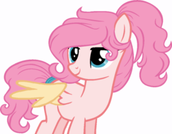 Size: 600x468 | Tagged: safe, artist:t-aroutachiikun, oc, oc only, oc:peach poptart, offspring, parent:fluttershy, parent:pinkie pie, parents:flutterpie, solo