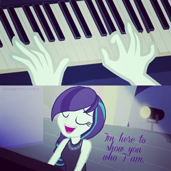 Size: 640x640 | Tagged: safe, artist:gouhlsrule, coloratura, equestria girls, g4, the mane attraction, equestria girls interpretation, equestria girls-ified, i am just a pony, musical instrument, piano, scene interpretation