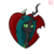 Size: 600x600 | Tagged: safe, artist:briarspark, queen chrysalis, changeling, changeling queen, g4, bite mark, female, heart, smiling, solo