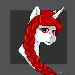 Size: 900x900 | Tagged: safe, artist:littlewolfstudios, oc, oc only, oc:gift, alicorn, pony, unicorn, bust, commission, female, mare, portrait, solo