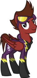 Size: 1212x2528 | Tagged: safe, artist:outlawedtofu, oc, oc only, oc:mach, pegasus, pony, fallout equestria: outlaw, clothes, costume, goggles, shadowbolts, shadowbolts costume, simple background, solo, transparent background, uniform, vector