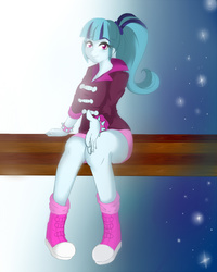 Size: 1024x1280 | Tagged: safe, artist:amazingpuffhair, sonata dusk, equestria girls, g4, female, looking at you, ponytail, smiling, solo