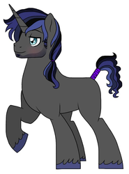 Size: 489x662 | Tagged: safe, artist:unoriginai, oc, oc only, pony, unicorn, magical gay spawn, male, offspring, parent:king sombra, parent:shining armor, parents:shiningsombra, simple background, solo, stallion, white background