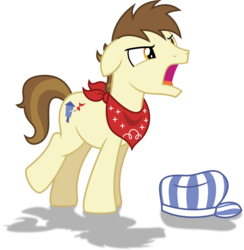 Size: 6715x6870 | Tagged: safe, artist:chainchomp2, steamer, earth pony, pony, g4, absurd resolution, angry, background pony, ears back, male, neckerchief, open mouth, simple background, solo, stallion, transparent background, vector