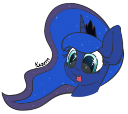 Size: 418x371 | Tagged: safe, artist:elppa, princess luna, g4, eye reflection, female, portrait, simple background, smiling, solo, transparent background