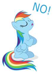 Size: 4319x6000 | Tagged: safe, artist:sollace, rainbow dash, pegasus, pony, g4, absurd resolution, crossed hooves, eyes closed, female, folded wings, mare, no, open mouth, reaction image, show accurate, simple background, sitting, solo, transparent background, vector