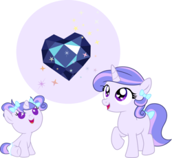 Size: 1024x942 | Tagged: safe, artist:theshadowstone, princess flurry heart, pony, unicorn, g4, season 6, baby, baby pony, crystal heart, diaper, guess, headcanon, heart, offspring, parent:princess cadance, parent:shining armor, parents:shiningcadance, simple background, speculation, transparent background